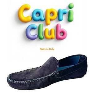 Capri Club Navy Suede Driving Moccasins EU 46 US 13 Made in Italy Pre-Owned